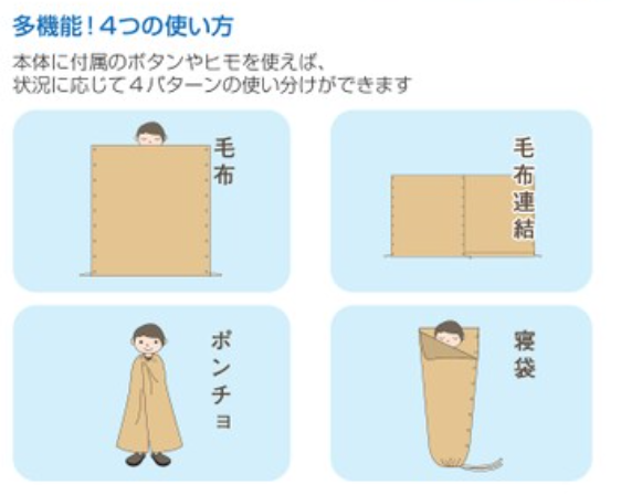 4WAYコンパクト毛布