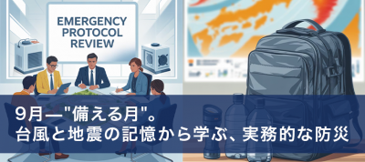 9月—"備える月"。台風と地震の記憶から学ぶ、実務的な防災